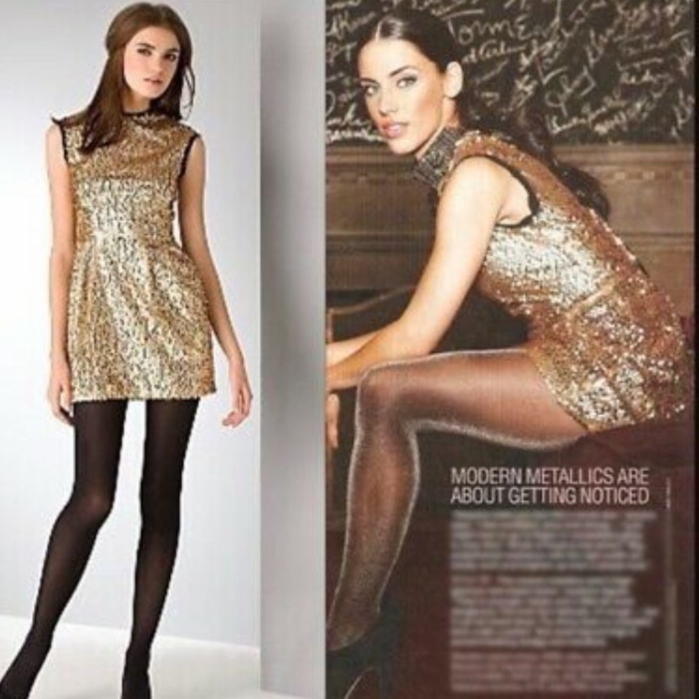 Nanette Lepore gold sequin mini dress.  Perfect NYE DRESS  Size 4